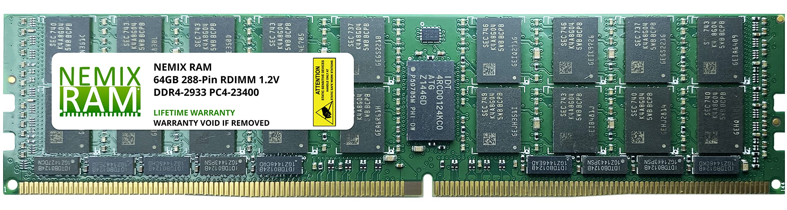NEMIX RAM 64GB DDR4-2933 PC4-23400 2Rx4 ECC Registered Server Memory by NEMIX RAM