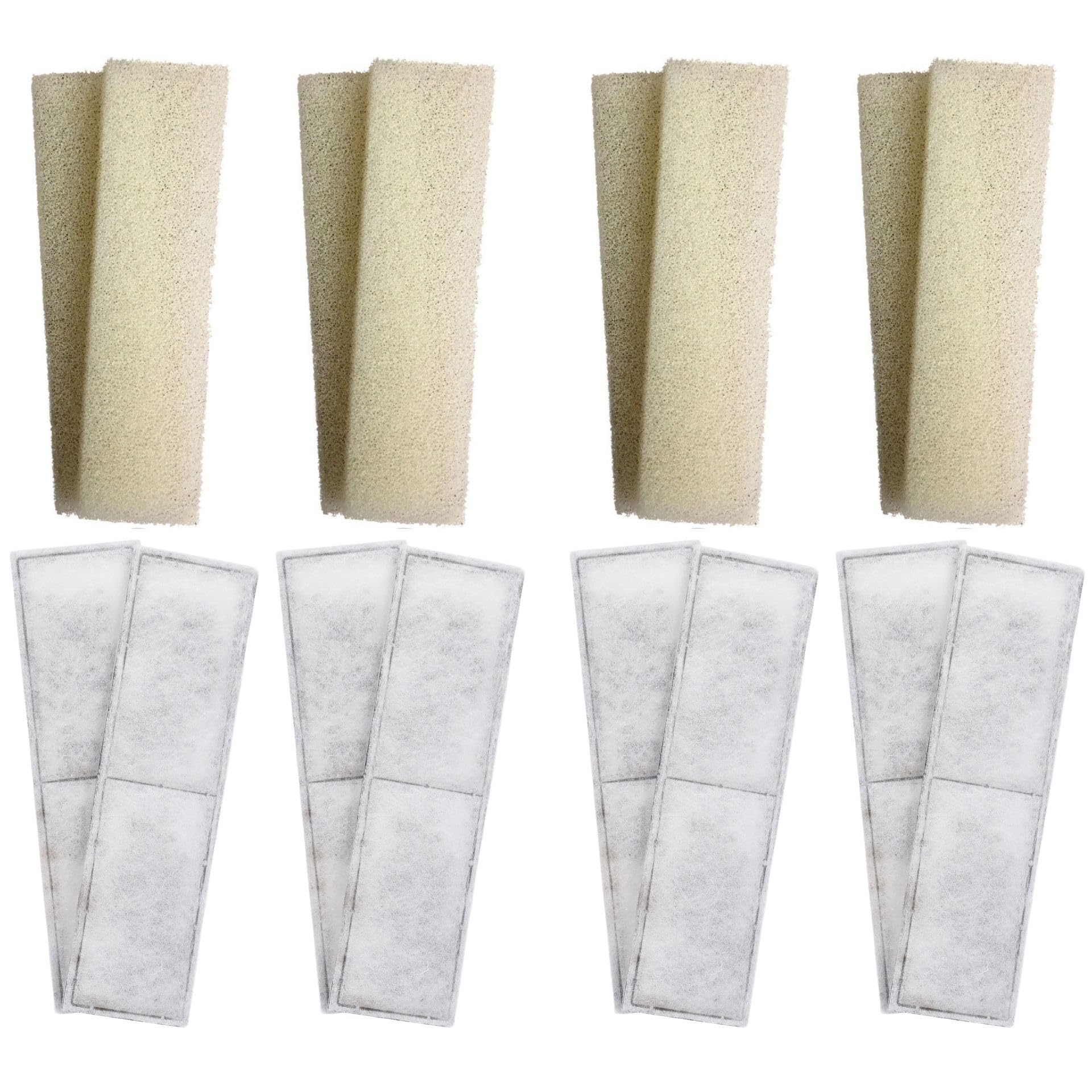 Finest-Filters 8 x Compatible Foam and 8 x Compatible PolyMax ClearMax Filter Cartridges Compatible With Fluval U4 Internal Filter