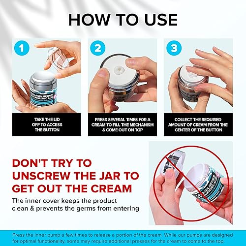 Vista 7 de SimplyVital Crema de colágeno, retinol y ácido hialurónico - Hidratante facial antienvejecimiento para cara, cuidado reafirmante de la piel