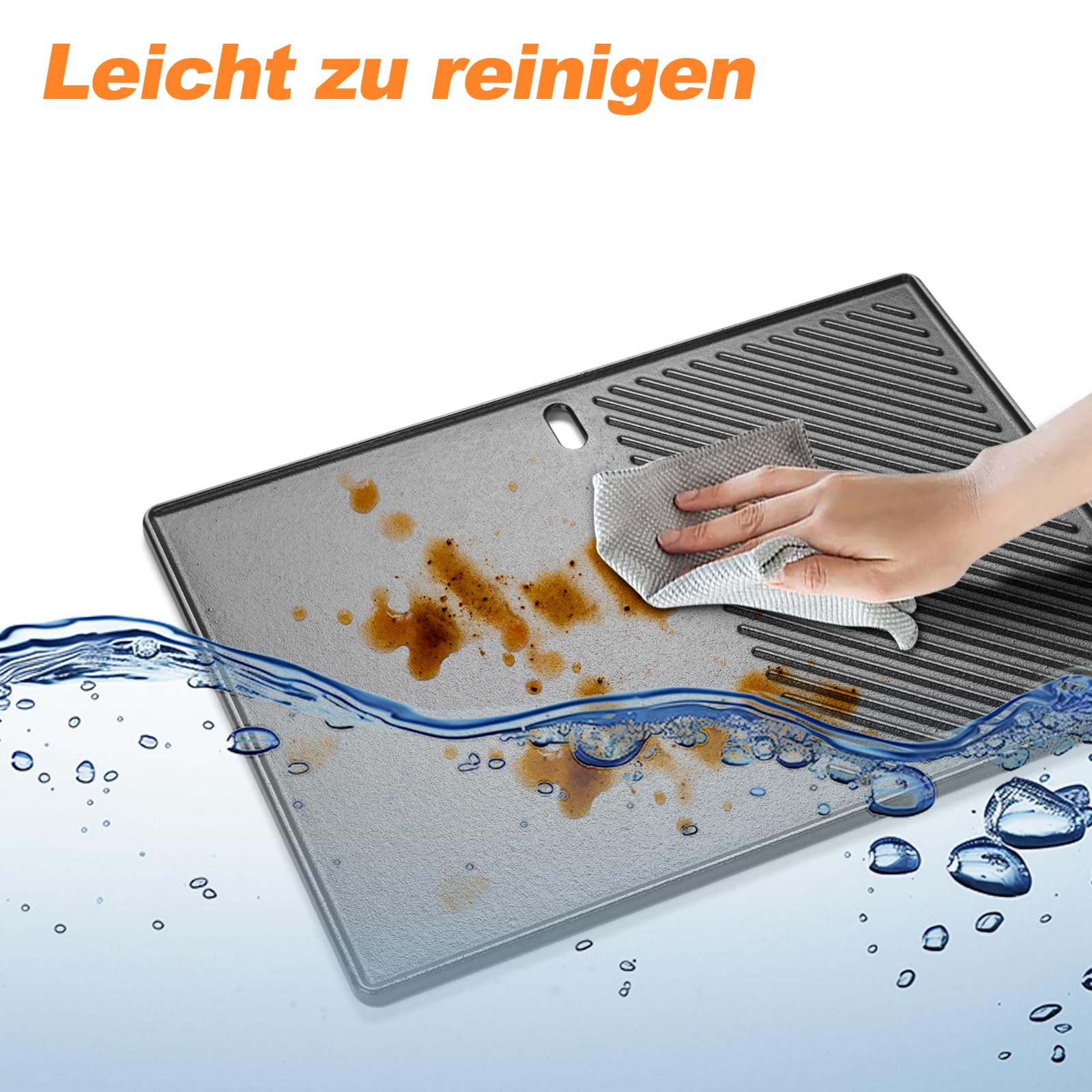 43x32CM Gusseisen Grillplatte für Enders Boston 4 und 6 Grill,Grillpfanne für Landmann Triton 13190 3 und 4 Brenner,Enders Monroe Pro 4 SIK Turbo,Enders Boston Pro 4 SIKR,Plancha für Enders Boston 6