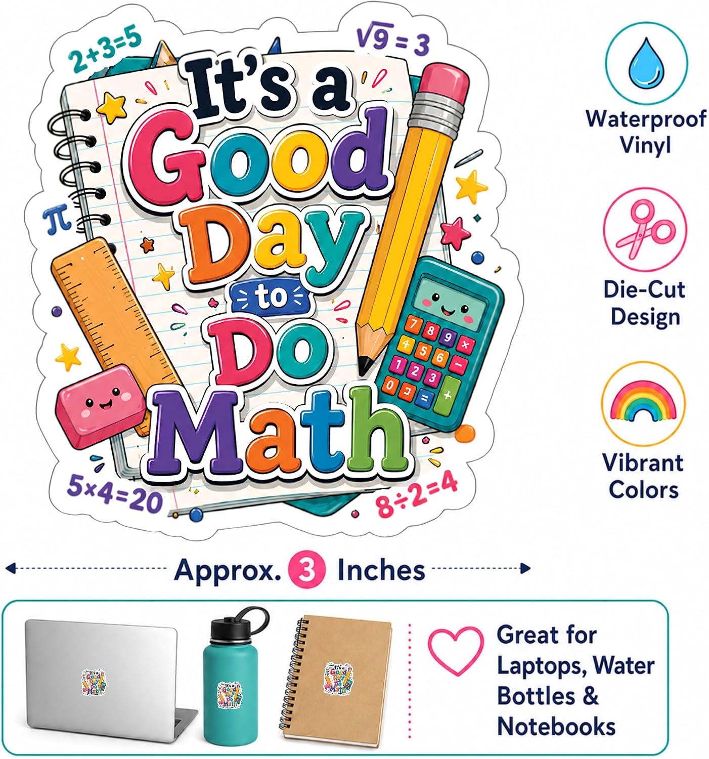 Stickers for Students, Classroom Rewards, 3pcs Math Motivation image 5