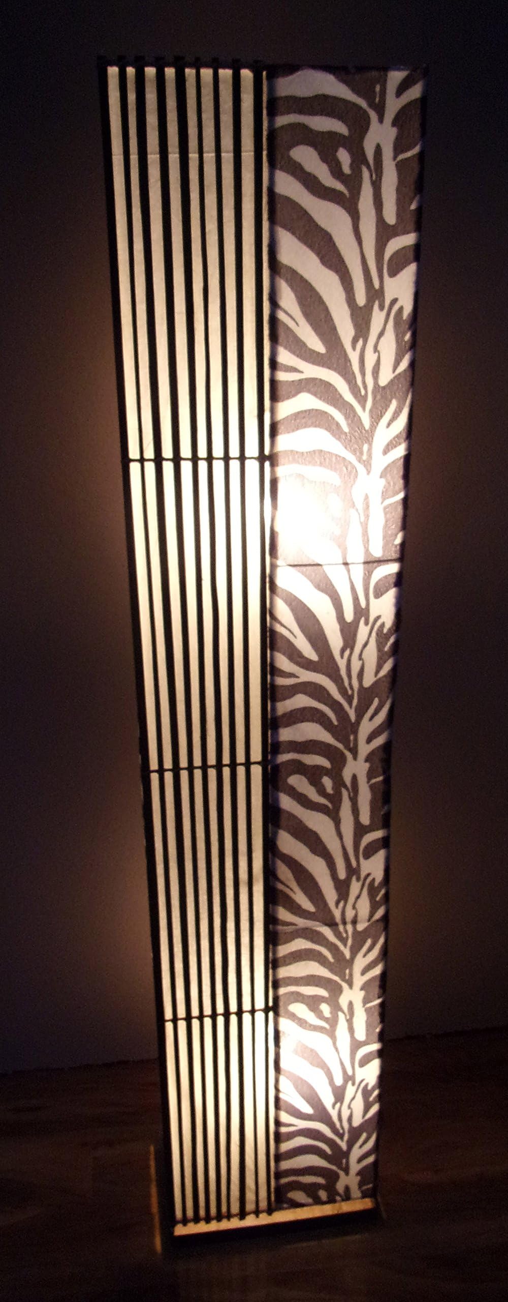 Zebra Floor Lamp Black & White Bamboo Bali Zebra Lamp 150cm Approx