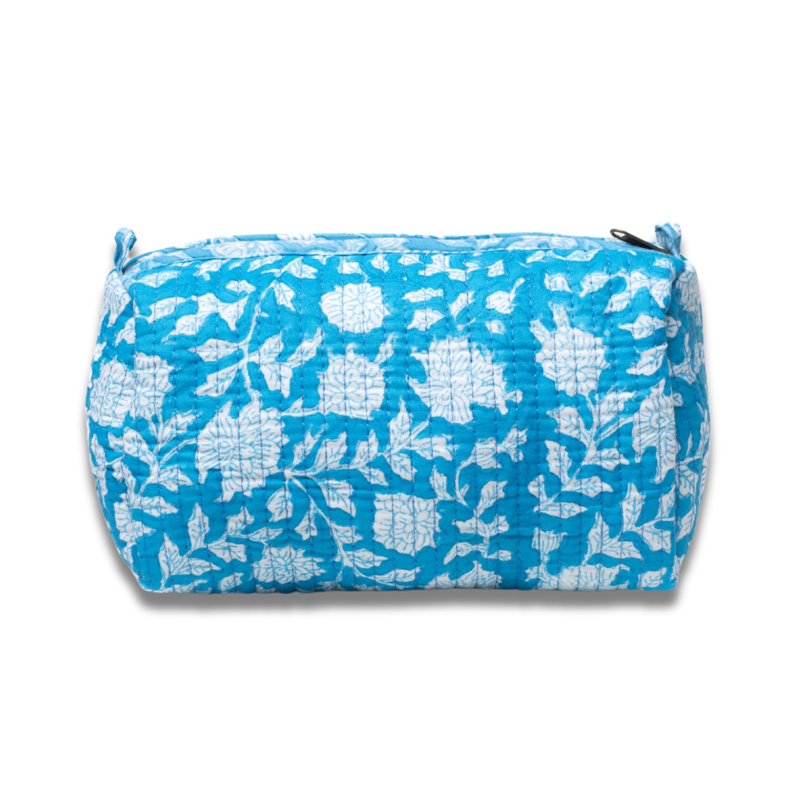 Neceser Print de Viaje Organizador, Bolsa de Aseo, Bolso Maquillaje de algodón Acolchado para Mujeres, Hombres y recién Nacidos con Forrado Impermeable Interior (Blanco Floral, Mediano) — view 17