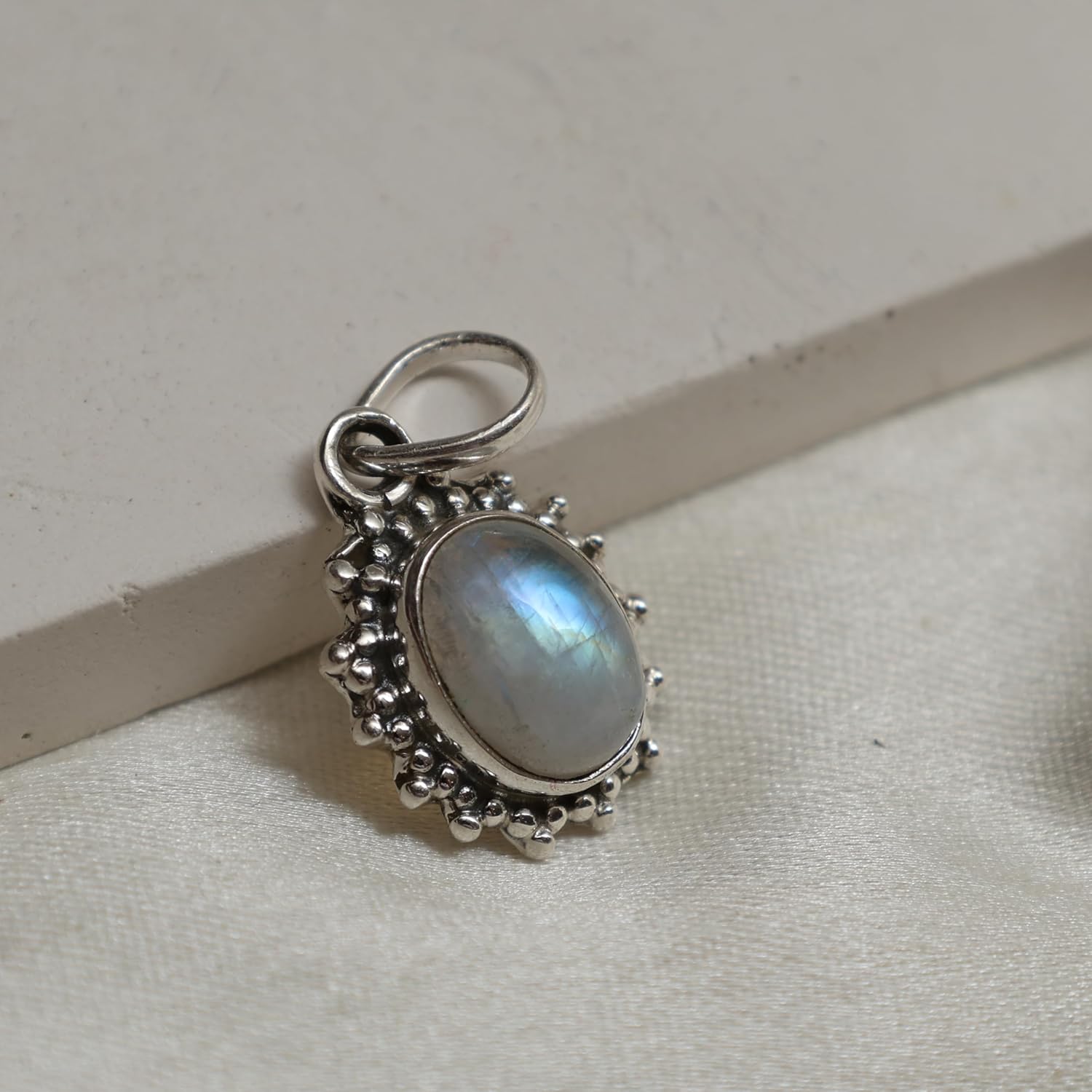 Genuine 10 x 8 mm Gemstone Oval Oxidised Sterling Silver Pendant Western Jewelry Gemstone Pendant Fashion Jewelry For Women - Image 7