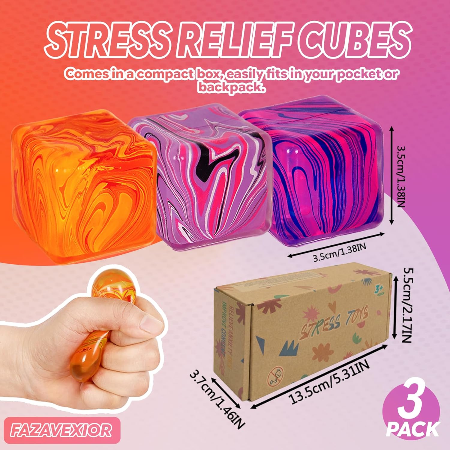 3-Pack 3.5cm Squishy Squeeze Toys – Stress — image 3