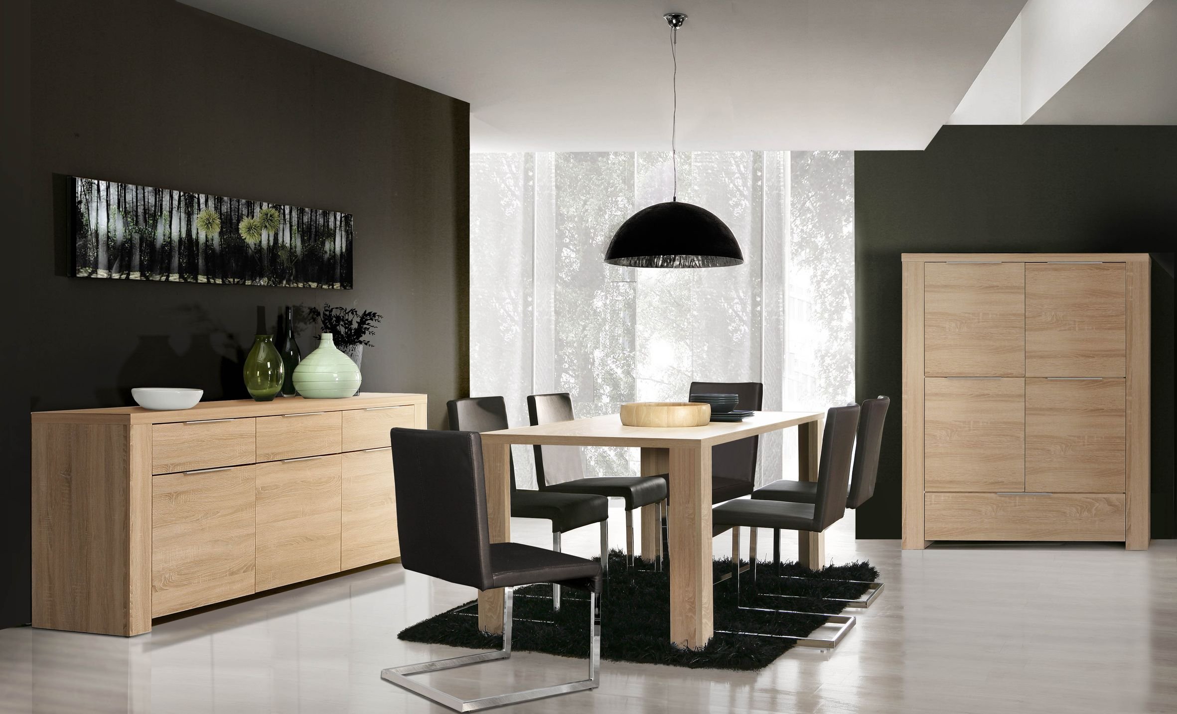 Forte Calpe Sideboard Mit 3 Turen Und 3 Schubkasten Holz Sonoma Eiche 218 4 X 50 X 83 2 Cm Amazon De Kuche Haushalt