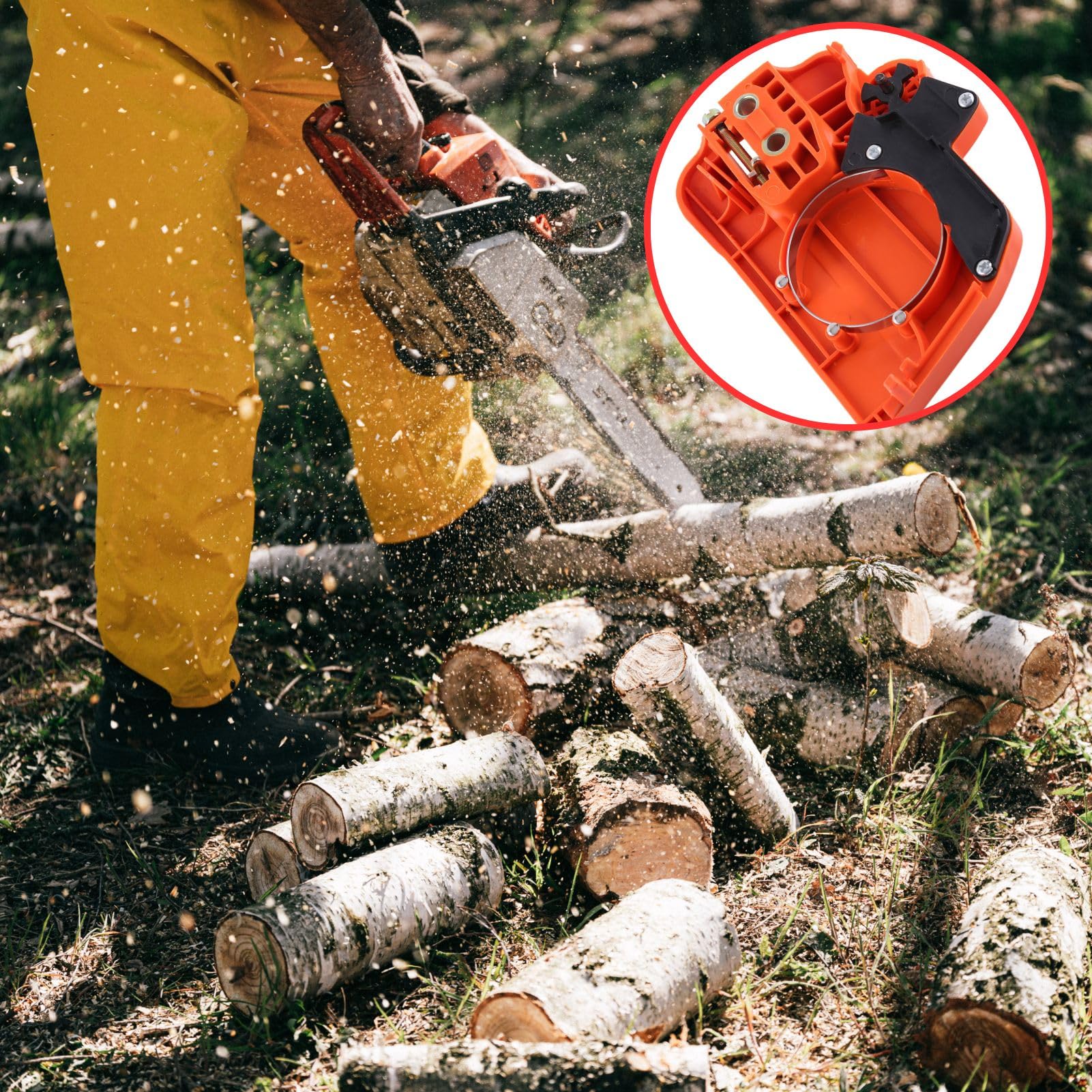 Nikou Couvercle de pignon d'embrayage, Ensemble de frein de chaîne for couvercle de pignon d’embrayage Convient for Husqvarna 235 235E 236 240 Scie à chaîne