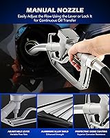 Vista 6 de Orion Motor Tech Kit de bomba de transferencia de diesel, kit de bomba de transferencia de combustible de 12V con boquilla y mangueras, bomba