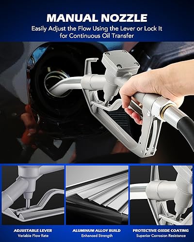 Miniatura 6 de Orion Motor Tech Kit de bomba de transferencia diésel, kit de bomba de transferencia de combustible de 12 V con boquilla y mangueras, bomba de