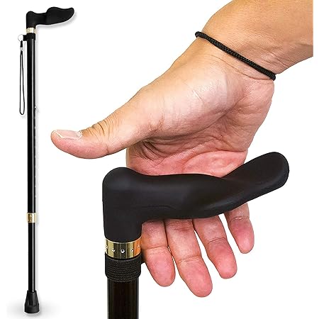 Amazon Com Withgear Walking Cane Shock Absorbing Right Handed Height Adjustable Duralumin Lightweight Walkingstick For Men And Women With And An Ergonomic Grip Sports Outdoors