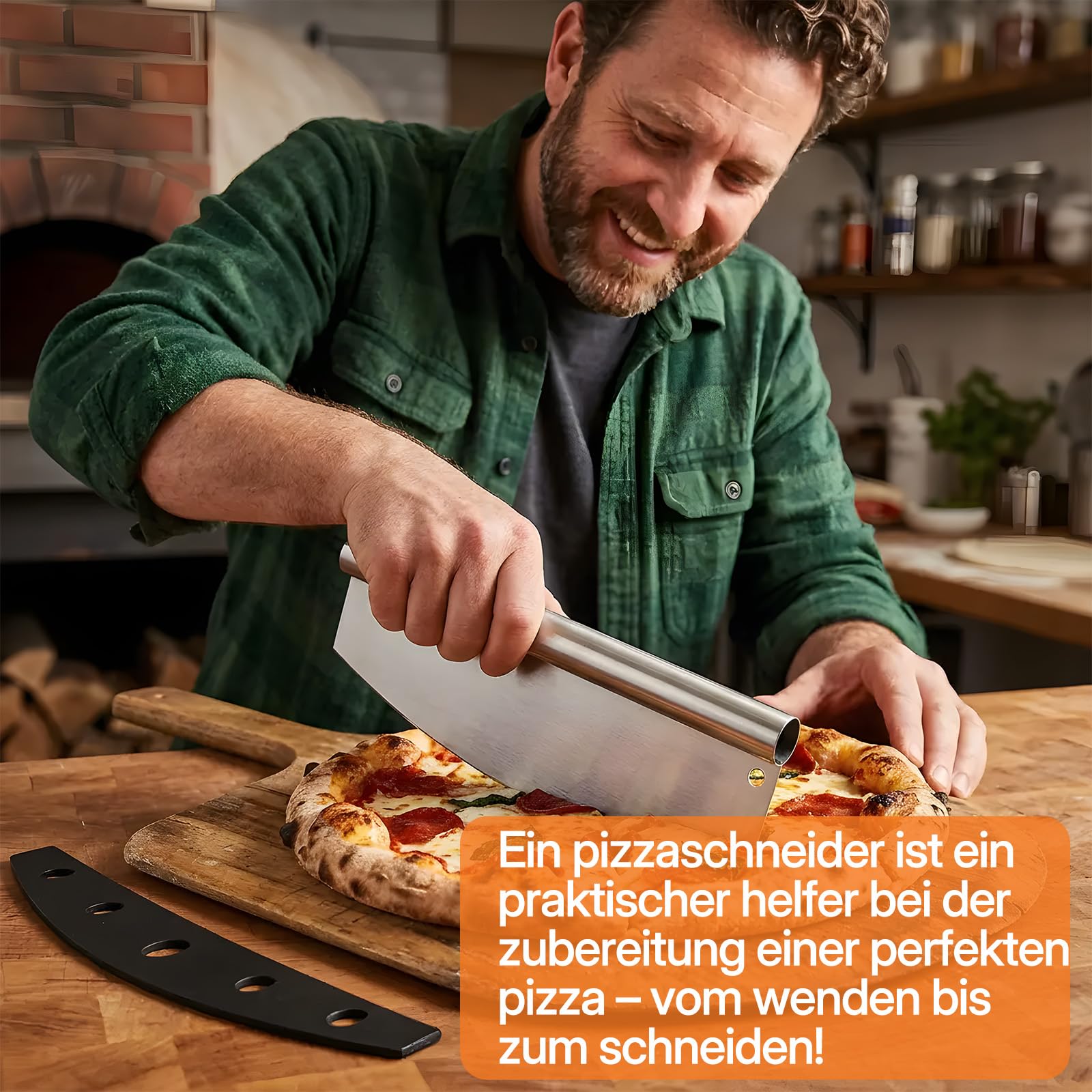 3 Pizzaschieber Perforiert Set, 12 zoll Pizza Schieber 7 zoll Pizzaschaufel