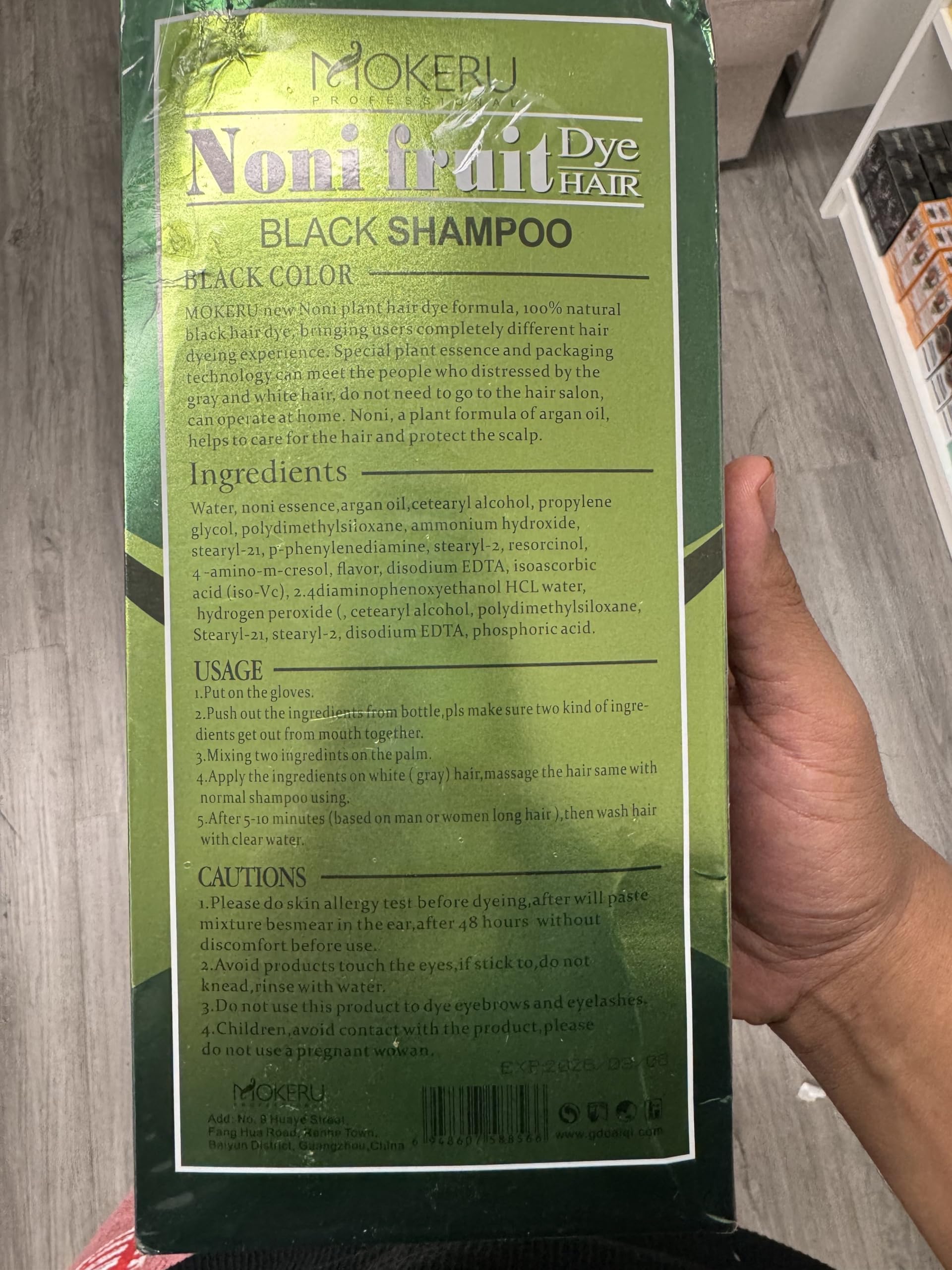 Mokeru Organic Natural Fast Hair Dye, Only 5 Minutes Noni Plant Black Shampoo 500ml