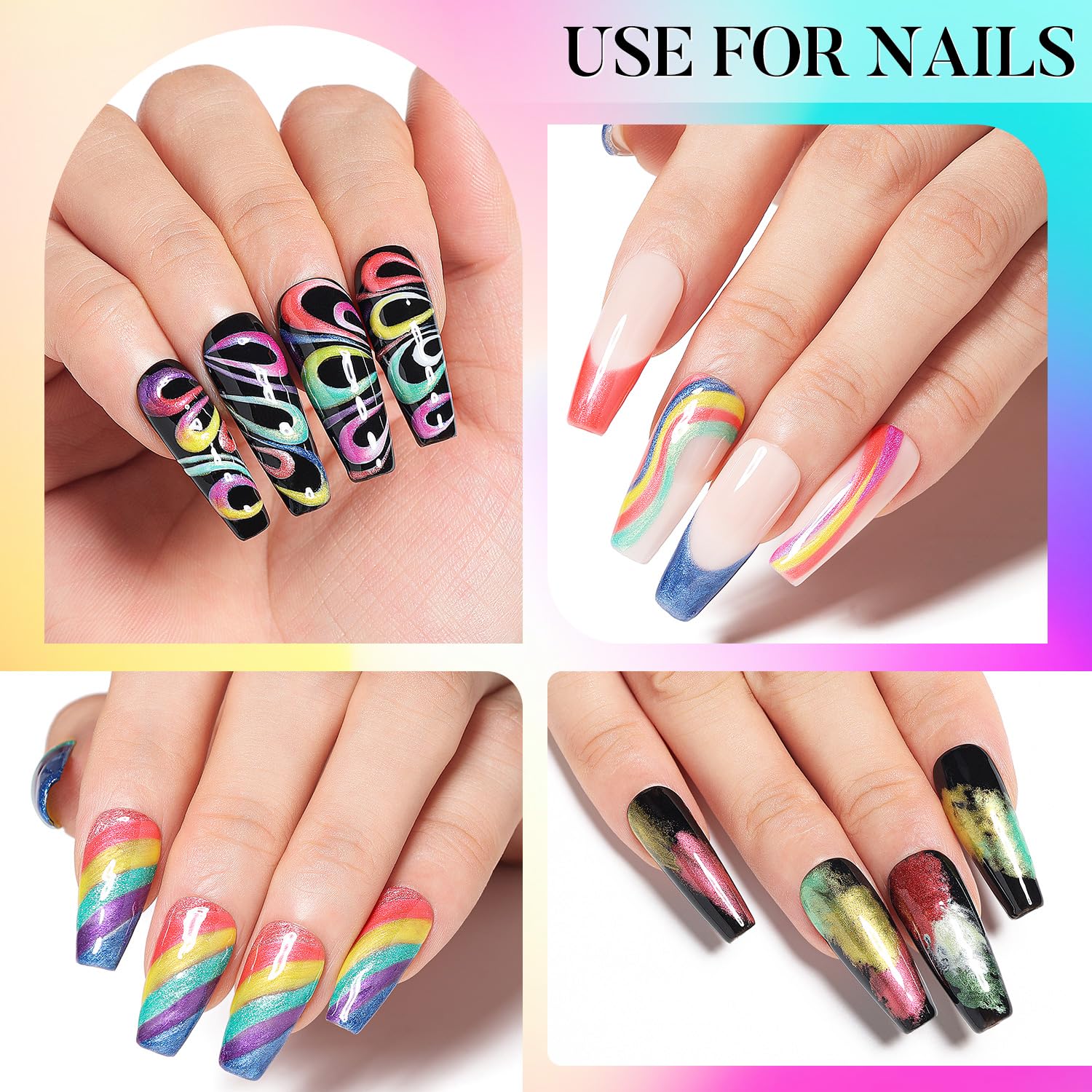 AIMEILI Polvere, 24 Colori Resina Epossidica Colore Madreperla Neon Pigmento Polvere per Versare Nail Art Gel Smalto Pittura