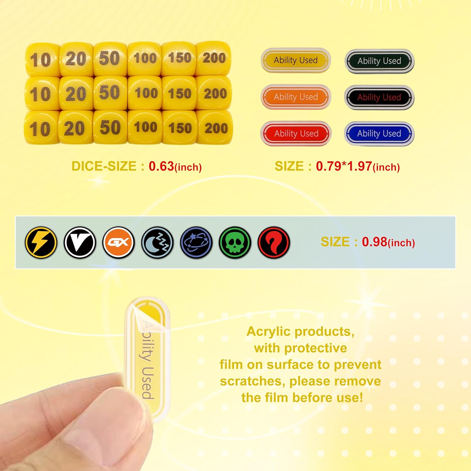 Zacknoble Professional PTCG playmat for 1-Player Trainer - 24x14 inches with 31 Damage counters and Storage Bag - Perfect for mat, and ptcg Board Game (Red)