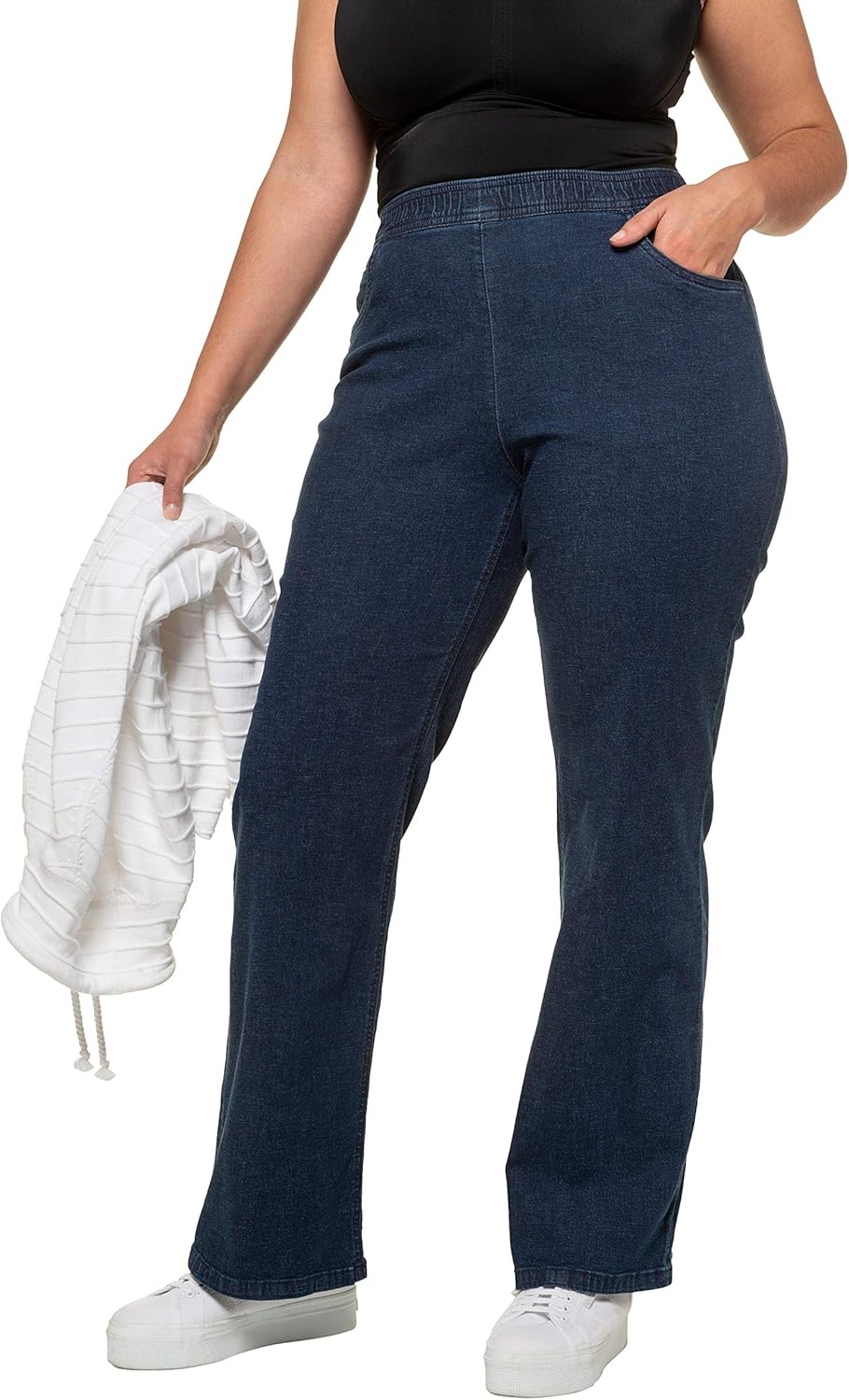 Ulla Popken Ladies Large Sizes Marlene Jeans Wide 725331 64 Dark Denim Blue