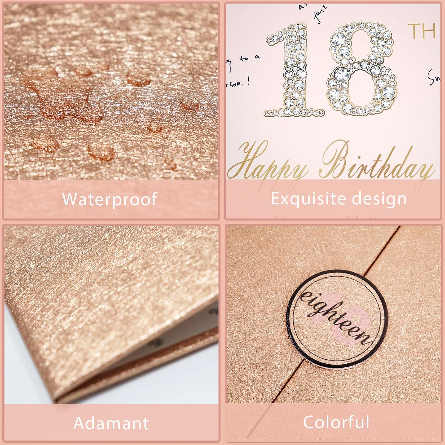 Crenics Rose Gold 18th Birthday Decorations, Creative 18th Birthday Guest Book Alternative, Large 18th Birthday Signature Book 12" x 18", Great 18 Years Old Birthday Gifts for Girls | 18th Birthday Guest Book Alternative 12" x 18", Great 18 Years Old Birthday Gifts for Girls
