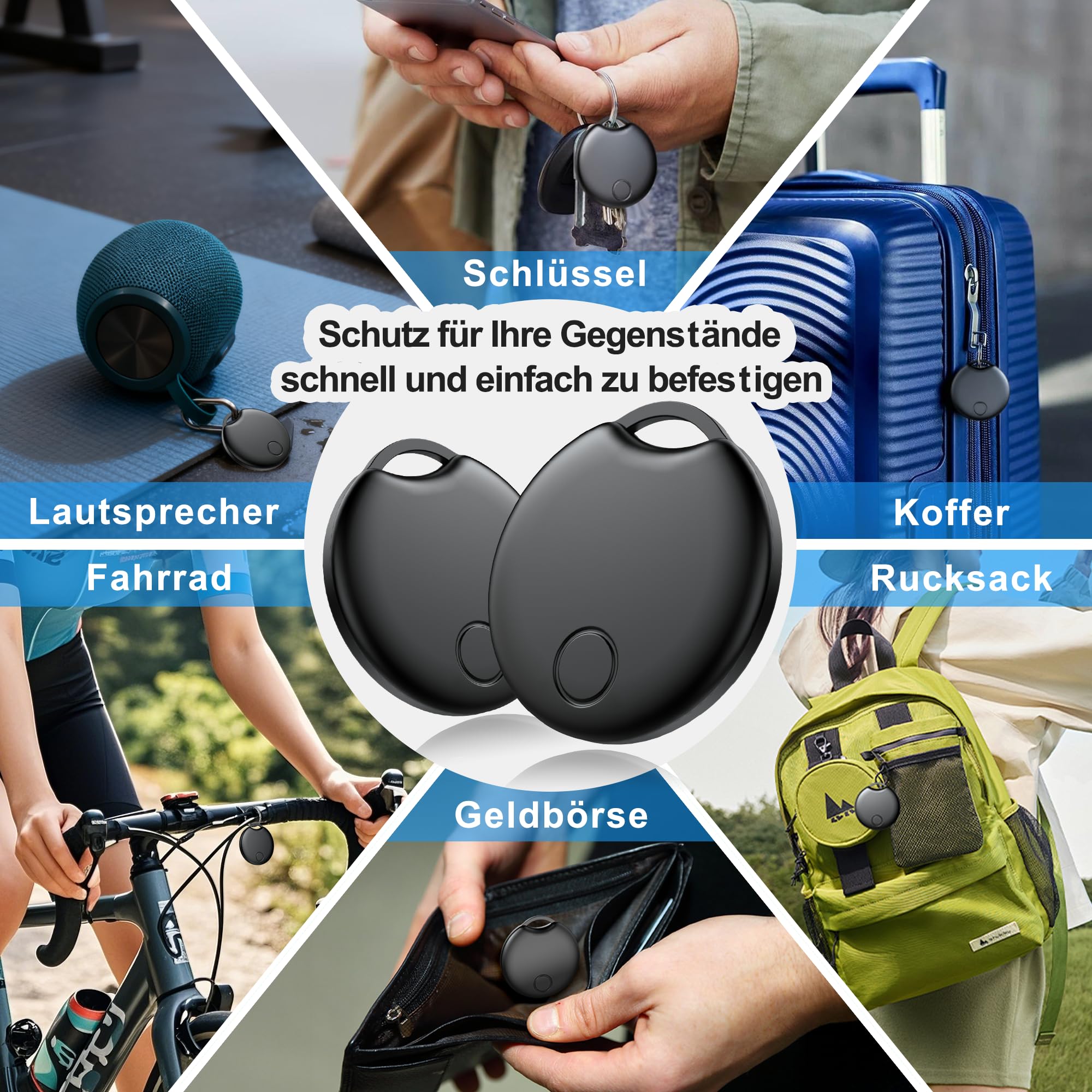 2026 Tracker Android Smart Tag 4er Pack, Smart Tag kompatibel mit Google's Find Hub (nur Android), Bluetooth Tracker für Schlüssel, Geldbörse, Fahrrad & Koffer, austauschbare Batterie