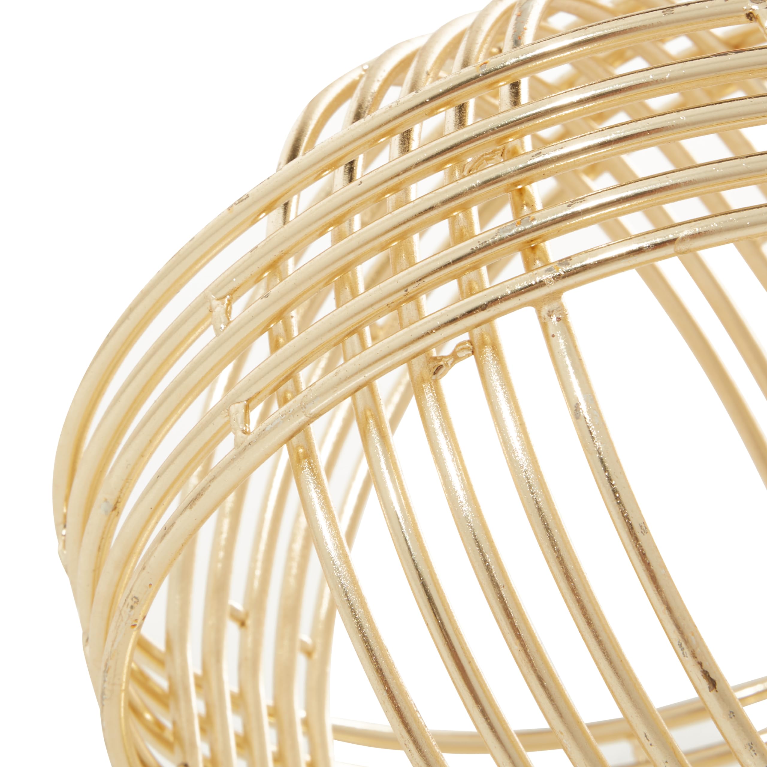 Deco 79 Escultura geométrica moderna de metal, juego de 2 9", 7"W, oro