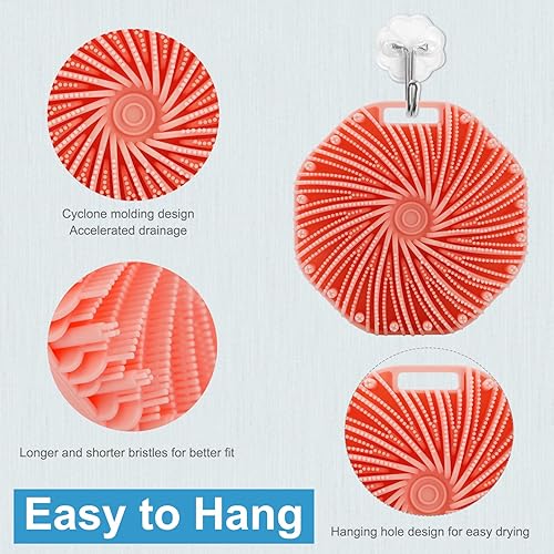 Miniatura 4 de WETANG Exfoliante corporal de silicona, exfoliante corporal, limpiador de ducha para cuerpo, mango antideslizante para una fácil limpieza, apto para