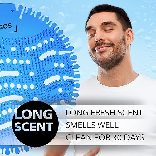 Miniatura 5 de Desodorizador de pantalla urinaria (paquete de 12) para tortas de orinal, protección contra salpicaduras para inodoro, para baño, oficina, estadios,