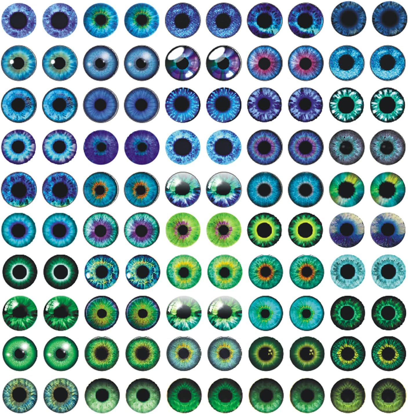 50pcs Mixed Color Glass Cabochon Eyes Doll Making Owl Bear