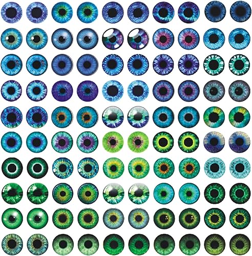 Miniatura 8 de Cabujón de cristal para ojos, 100 unidades, para hacer muñecas de arcilla, esculturas, accesorios para manualidades, hallazgos de bricolaje,