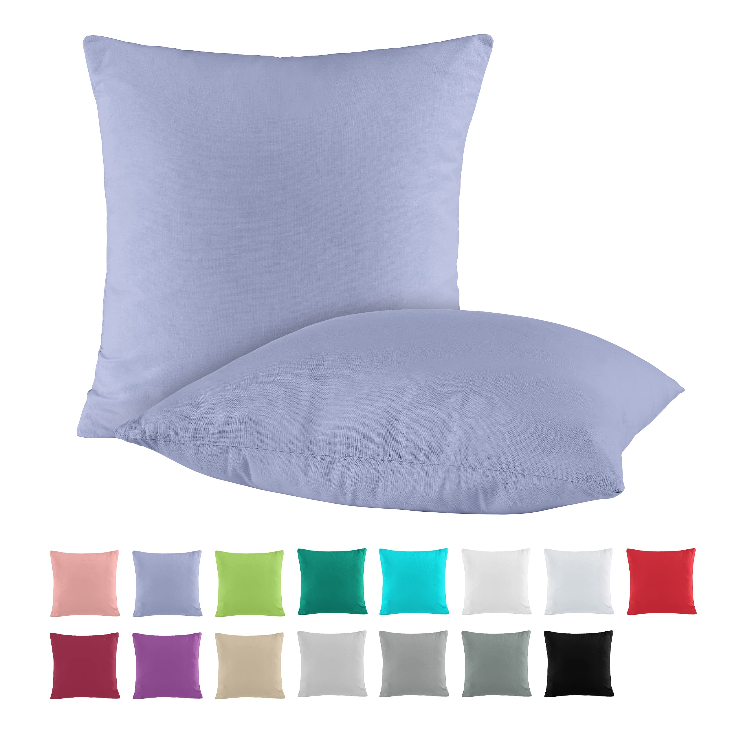 Housse De Coussin Carrée 40x40 Cm Motif Forêt - Coton - Fermeture éclair - Blanc/noir/beige - RoKo