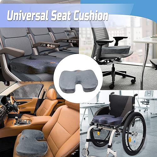 Miniatura 3 de ellostar Cojín de gel para silla de oficina y coche espuma viscoelástica de alta densidad y comodidad de alta densidad con parte inferior