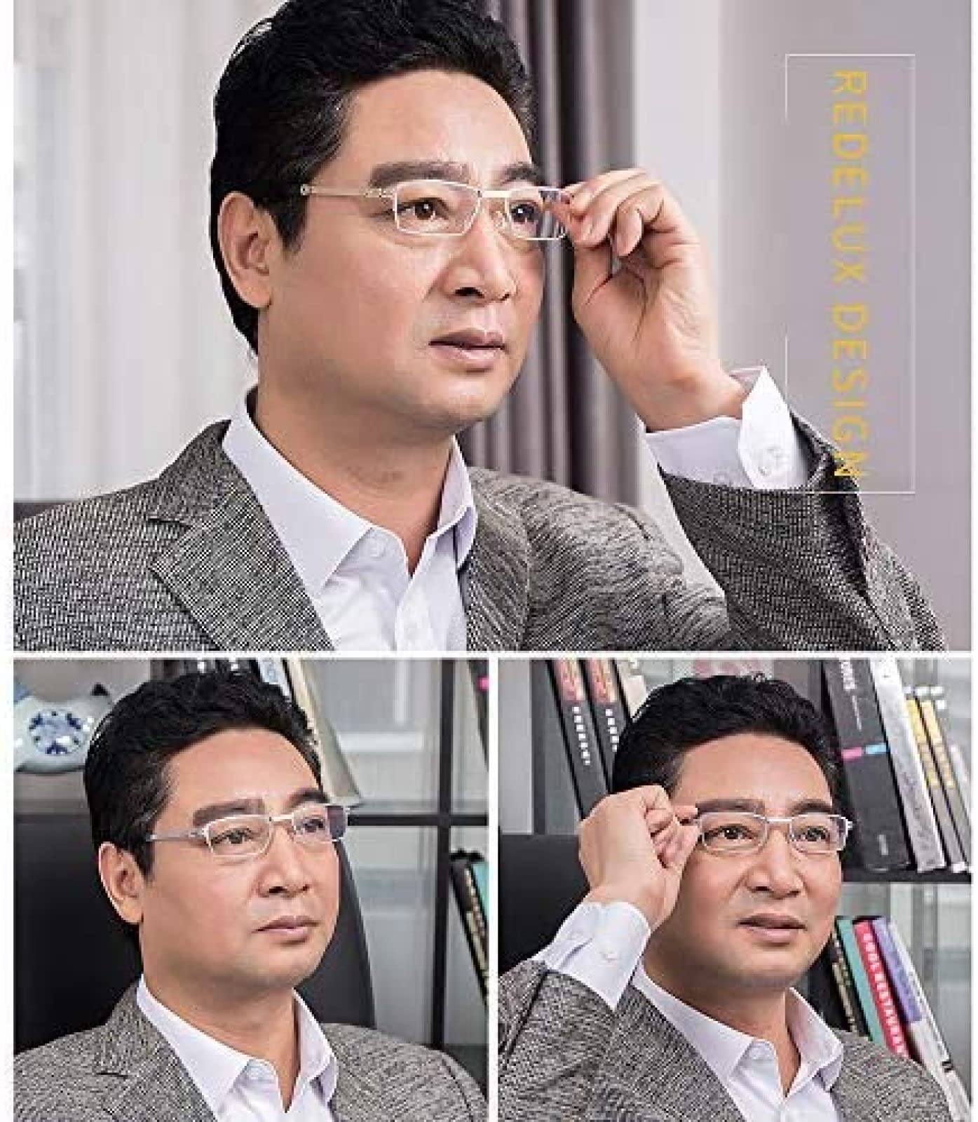 Mini Lunettes De Lecture Portables Bloquant La Lumière Bleue Compactes Pliantes pour Femmes Hommes, Mode Anti UV Anti Fatigue Lecteur D'ordinateur Charnière À Ressort avec Étui,1.5