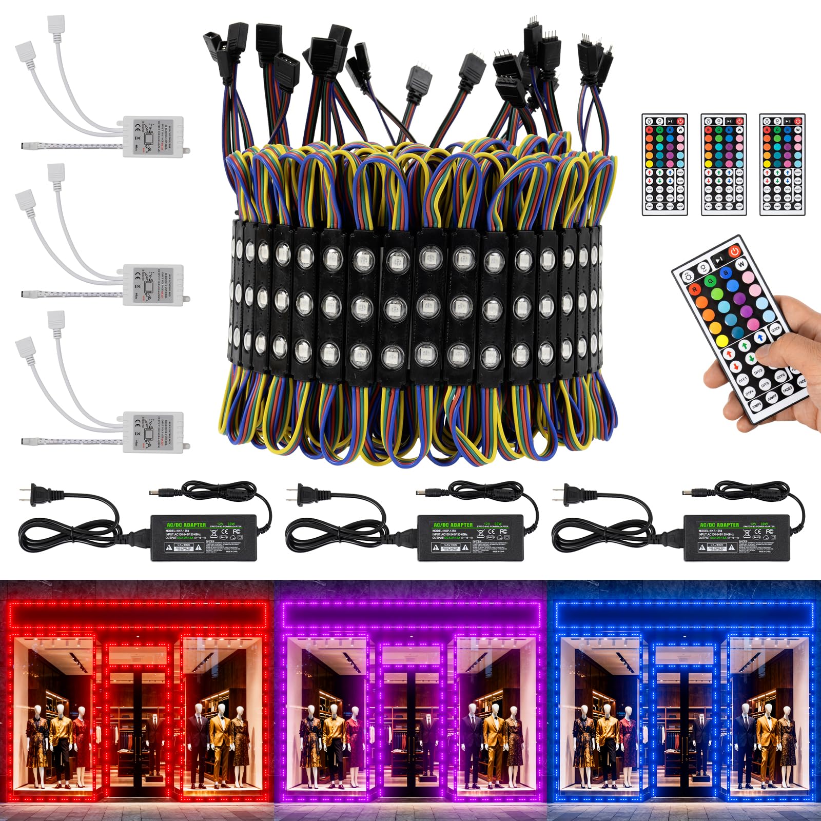 WICHEMI Storefront LED Lights for Business Window Lights LED Modules 120FT