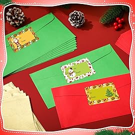 Outus 500 Pieces Christmas Tags Self Adhesive Gift Tags for Xmas Presents Christmas Name Labels Stickers for Wrapping Paper Festival Birthday Holiday Decor(Stylish Style,2.76 x 1.57 Inch)