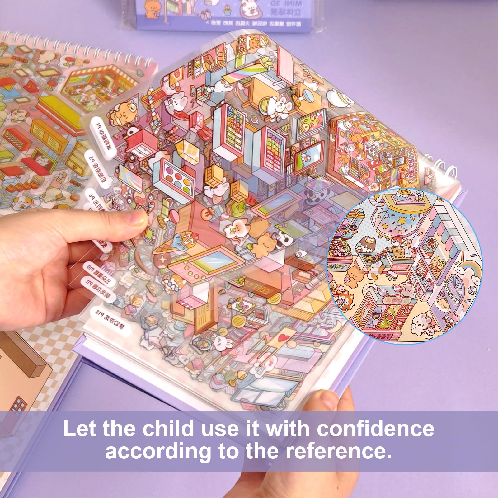 40 Sets Pegatinas 3D para Casa Divertidas, House Stickers, Sticker Therapy, DIY Stress Relief Sticker Scenes with 40 PET Pegatinas, 40 Miniature Scene, 2 Pinzas, for Adulto Niño Adolescente — view 7