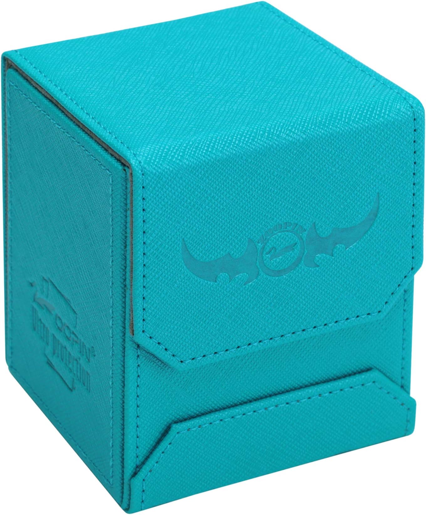 Zoopin Leather Deck Box-Cyan for Collectible Cards-MTG,Yugioh,Pokeman,TES Legacy,Munchkins CCG Decks and Also Small Tokens or Dice- Hold 80 Sleeved Cards or 150 Naked Cards …