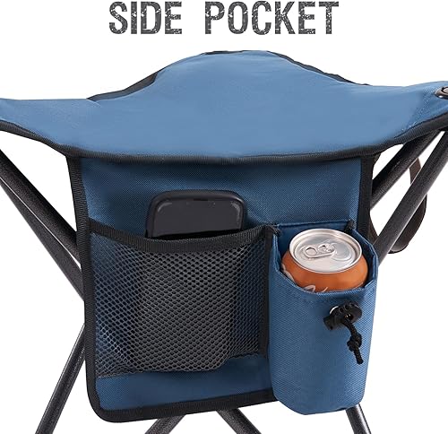 Miniatura 4 de PORTAL Taburete trípode plegable rápido extra grande con respaldo silla de camping de pesca con correa de transporte