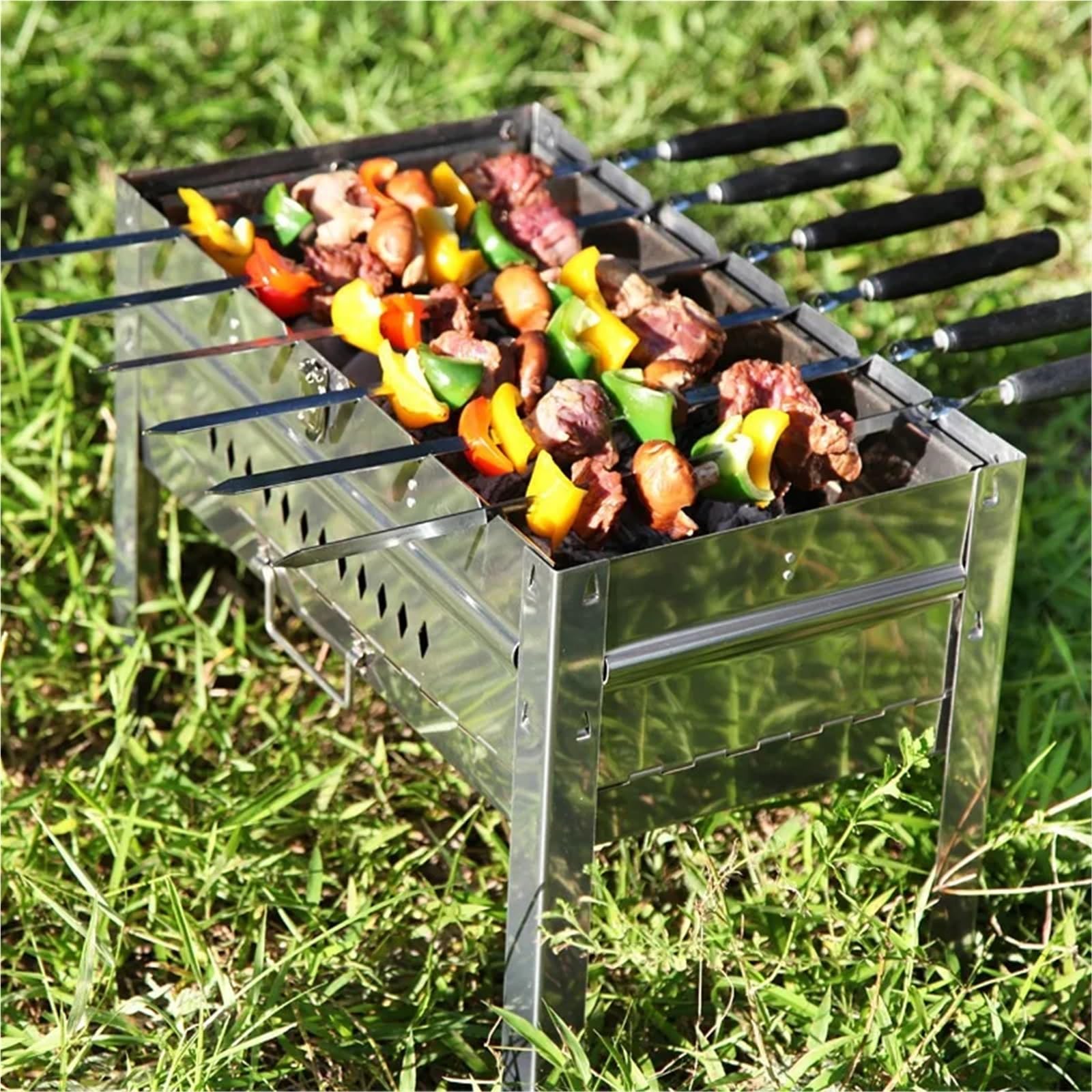 55 cm szpikulec do grilla szaszłyki ze stali nierdzewnej płaski plastikowy uchwyt widelce do grilla mięso ryby grill akcesoria do grilla