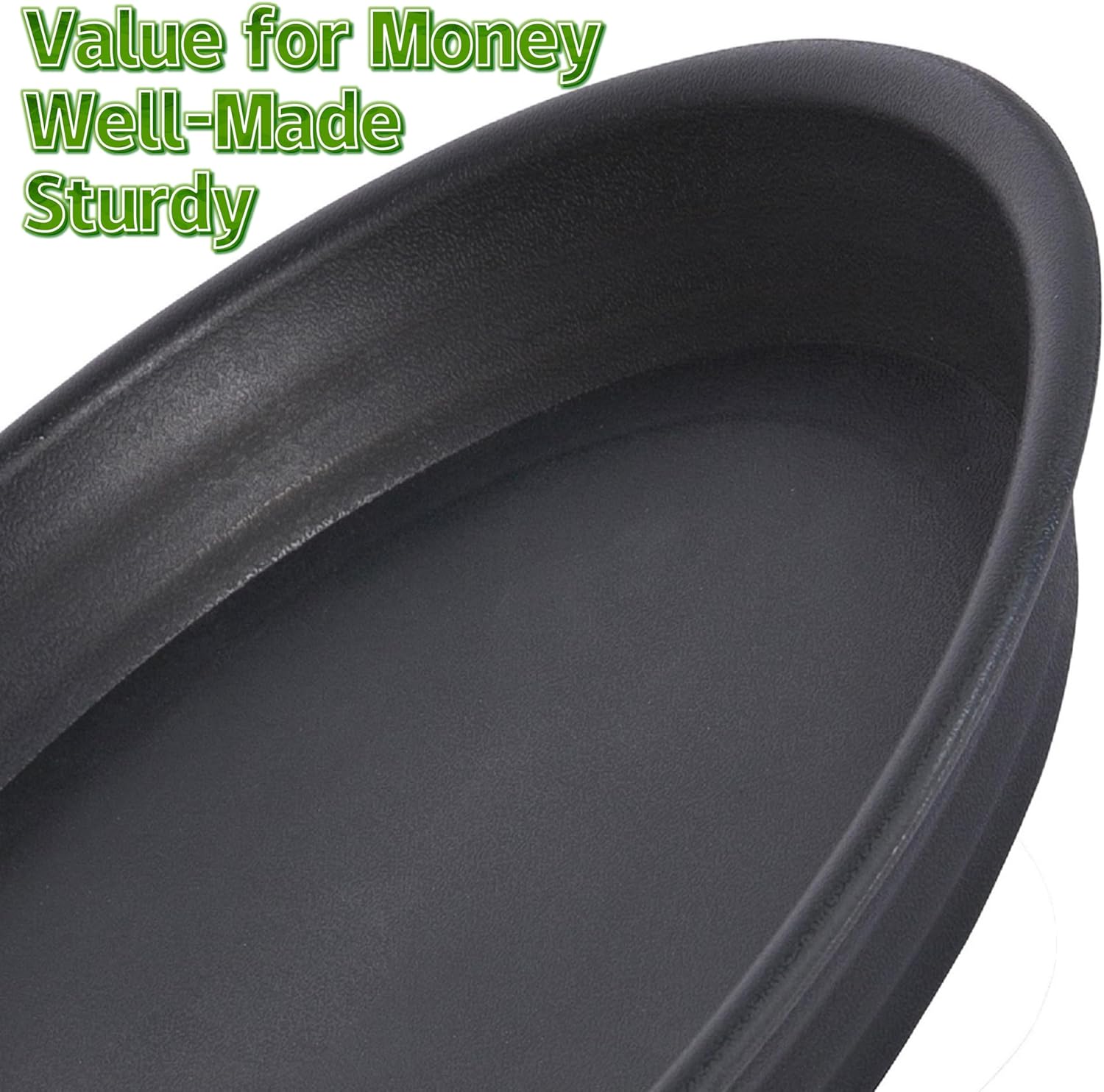 4 Pack Plant Saucer Drip Tray 13 14 inch, Large Plastic Flower Planter Saucers and Drip Trays for Indoors Outdoors, Heavy Durable Plant Plate Water Catcher (14", Black)