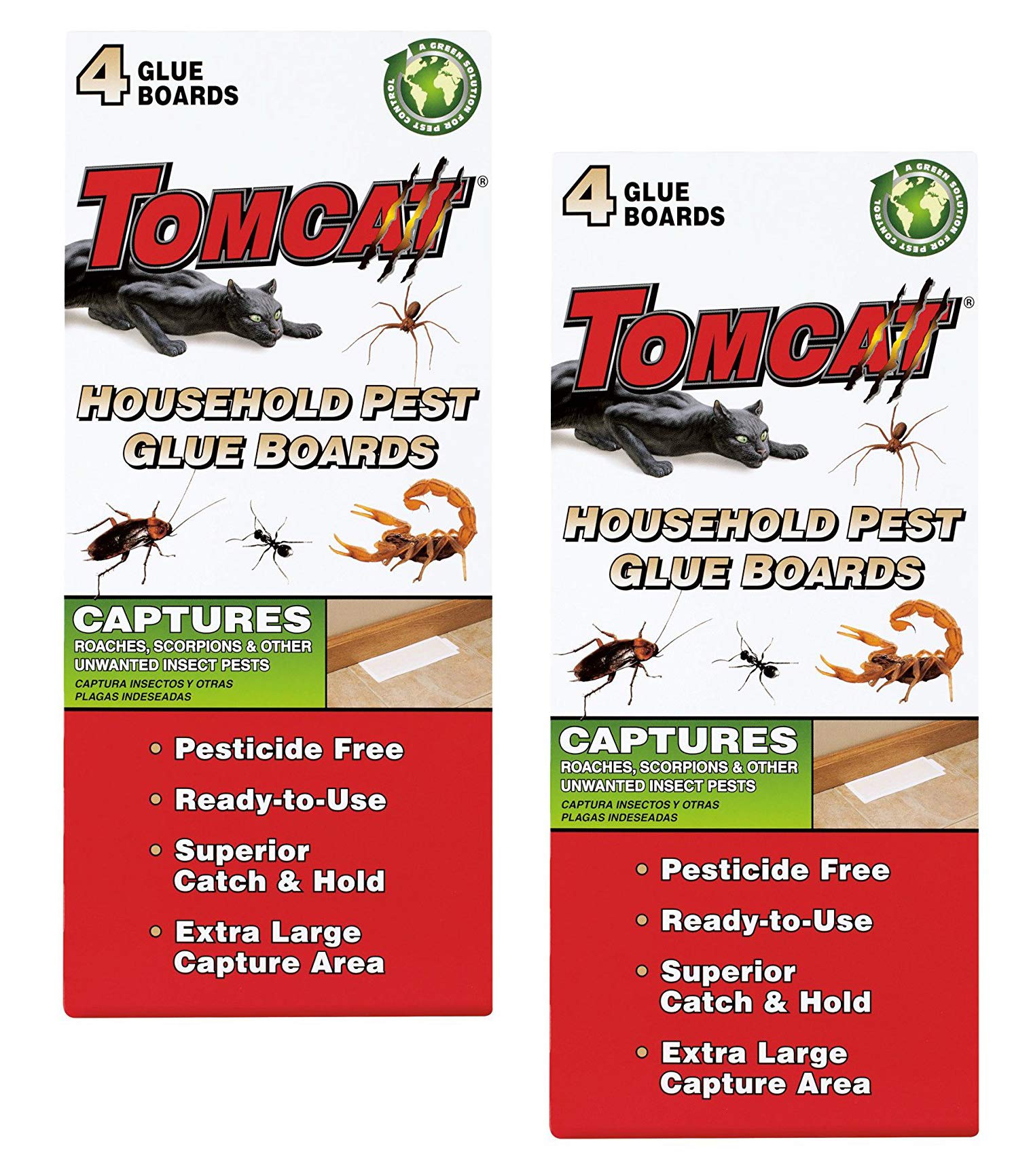 TomcatHousehold Pest Glue Boards (Roaches, Insects, Scorpions Spiders) (8 Boards)
