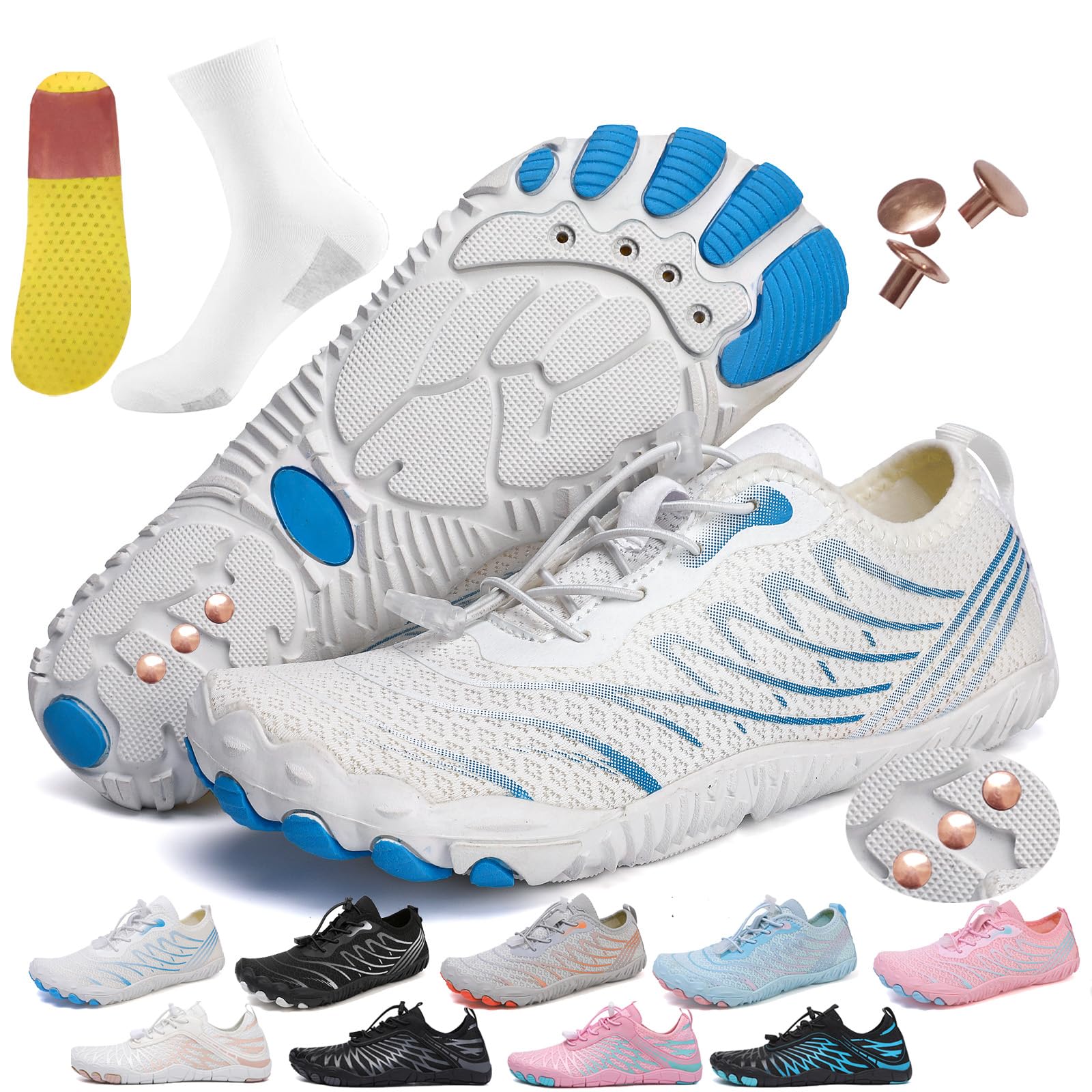 AddBili Grounding Shoes Barefoot Shoes with Copper Infused Iinsoles & Conductive Socks, Grounded Footwear for Women Effectively Soft,Comfortable