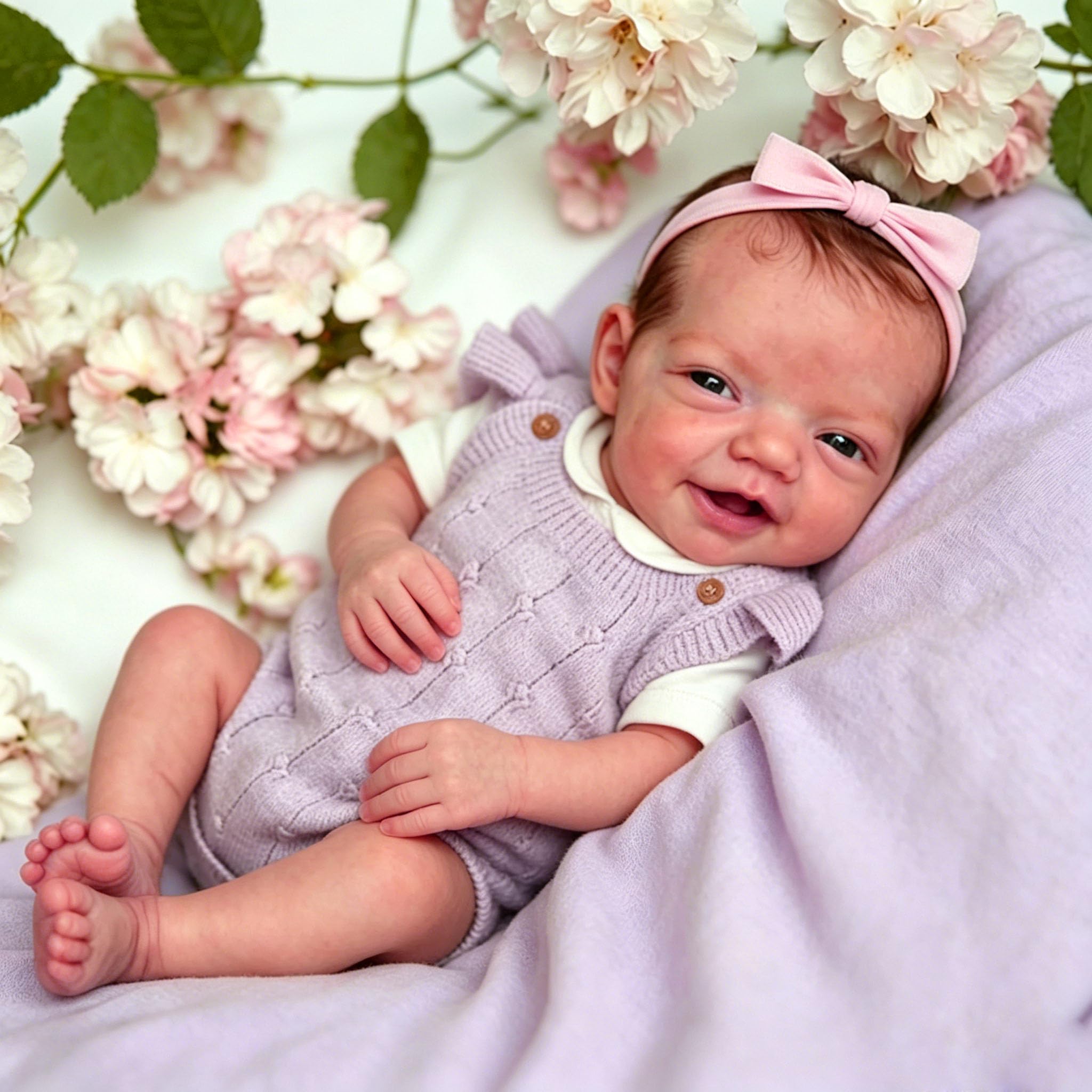 Anano Reborn Baby Vollsilikon Lebensecht, 50CM Reborn Baby Puppe Mädchen Silikon Baby, Reborns Puppen Lebensecht, Babypuppen Wie Echt
