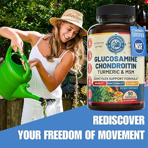 Miniatura 2 de Suplemento de apoyo articular con glucosamina condroitina MSM cúrcuma Boswelia. Apoya la respuesta inflamatoria, alivio de molestias para rodillas,