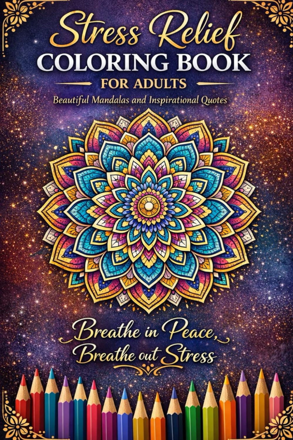 Stress Relief Coloring Book for Adults: Beautiful Mandalas and Inspirational Quotes to Relax, Reduce Anxiety and Find Inner Peace