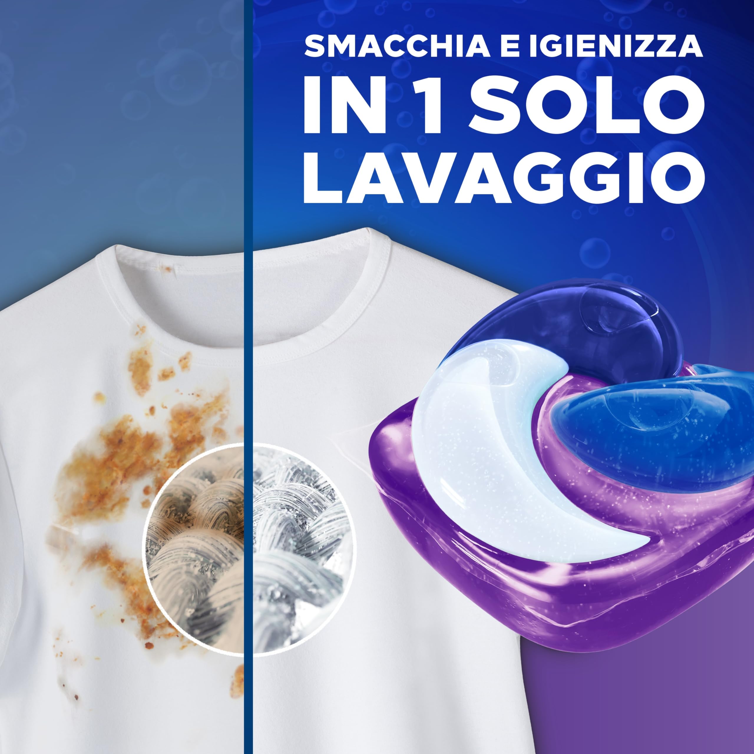 Dash Pods Detersivo Lavatrice In Capsule, 132 Lavaggi (3x44), Lavanda, Rimuove Le Macchie, Igienizza, Dona Freschezza, Brillantezza Per I Capi