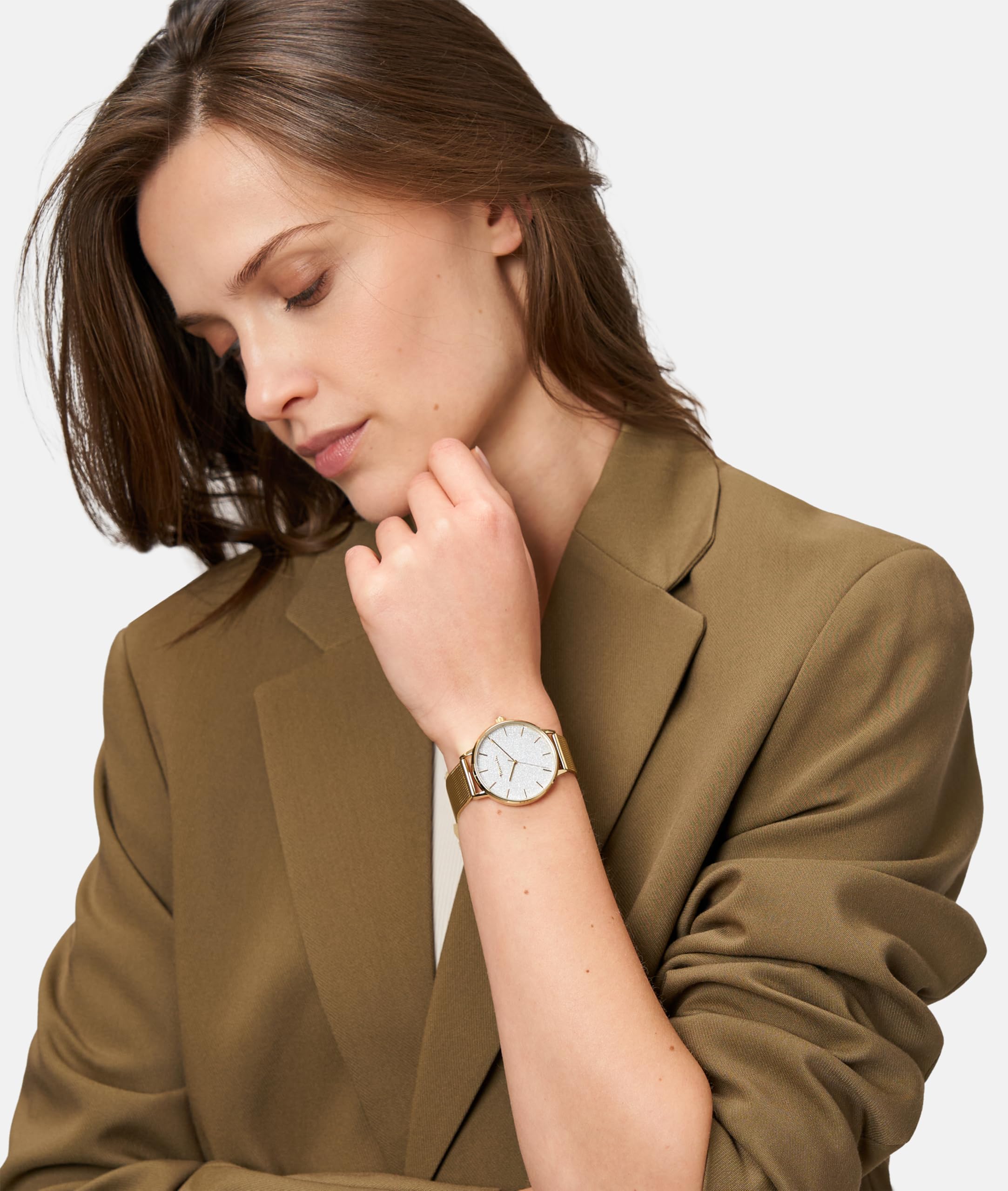 Tamaris zegarek na rękę damski Quarzuhr Analog 36mm, ze stalą nierdzewną bransoletka, Glitzer, 3 ATM Wasserdicht