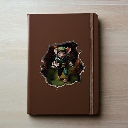 Miniatura 3 de Calcomanía de ratón de fútbol en agujero de ratón, adhesivo de pared 3D con agujero de ratón