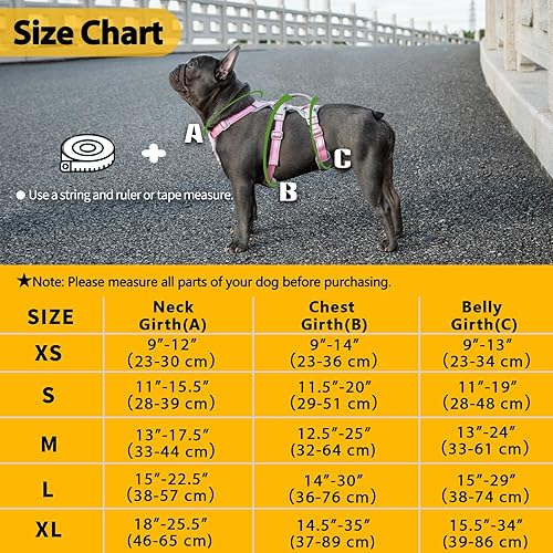 Miniatura 6 de Arnés para perro a prueba de escapes, arnés reflectante sin tirones con asa de elevación, chaleco ajustable para mascotas con clips delanteros y