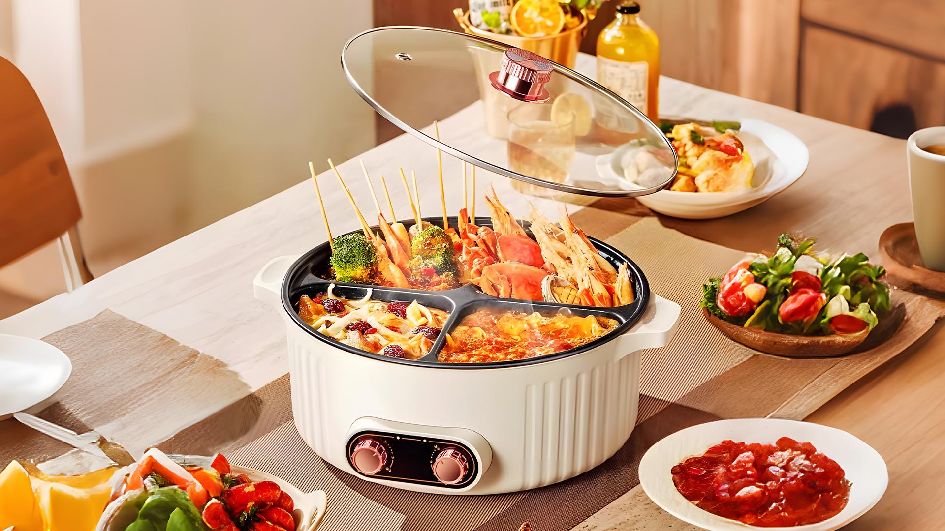 Amazon.com: Four Grid Multifunctional Stew Pot, Electric Hot Pot 4