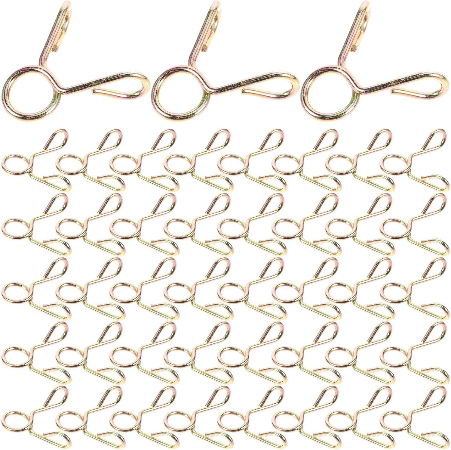 FUOYLOO 100pcs 5mm Steel Spring Hose Clamps Band Clamps Water Hose Clips for Plumbing and Industrial Use