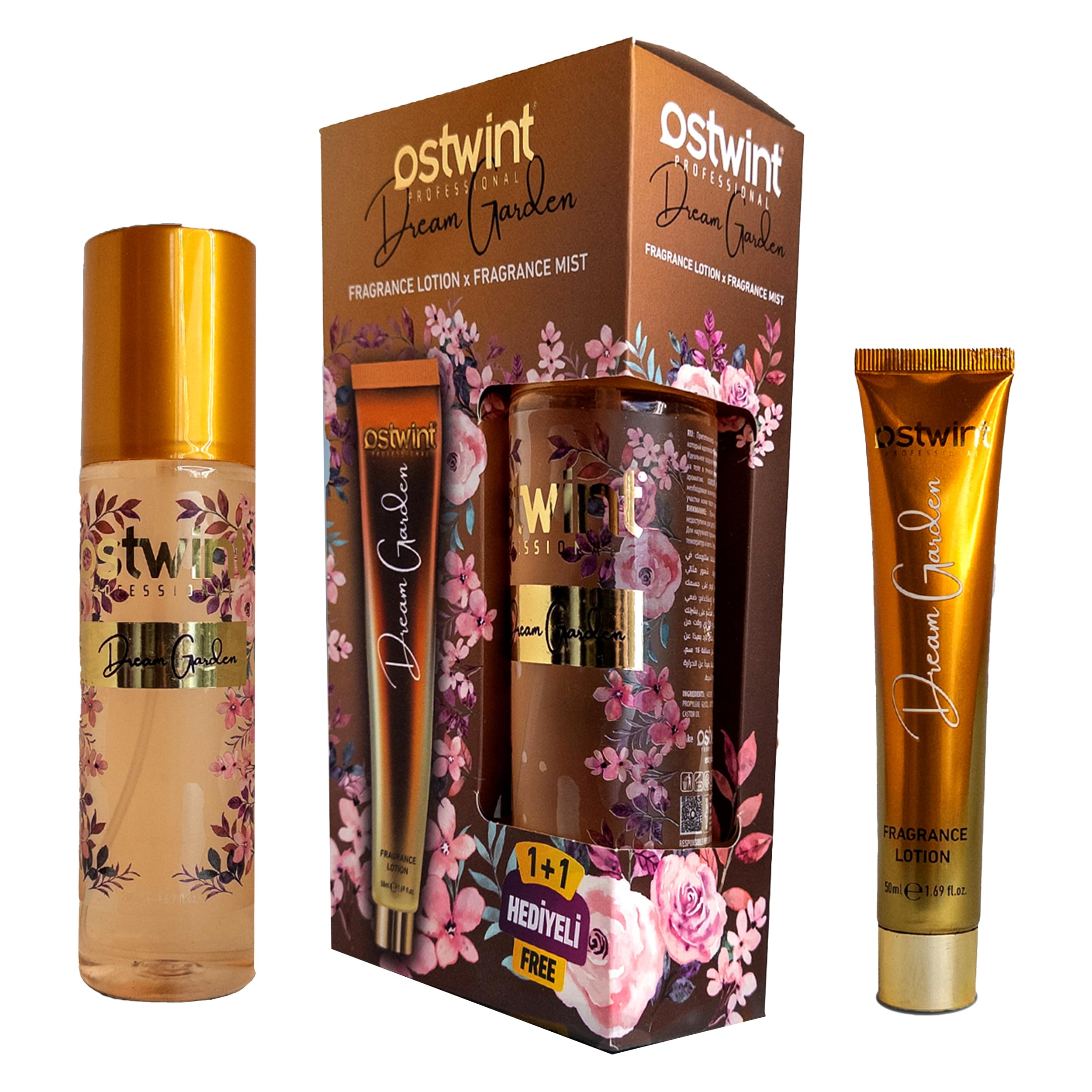 Ostwint Fragrance Mist Dream Garden Vücut Spreyi 200ml & Vücut Kremi 50ml Set - Ferahlatıcı Nemlendirici Bahar Esintisi ve Meyve Özlü Parfüm Kokusu