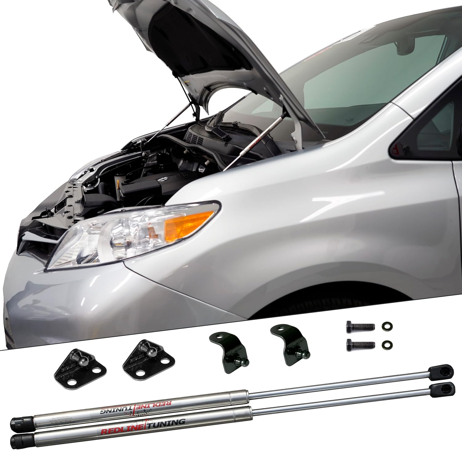 Redline Tuning 21-27019-03 Hood Quicklift Elite (Bolt-in) Compatible with Toyota Sienna 2011-2020 (Stainless Steel Struts, Black Components)