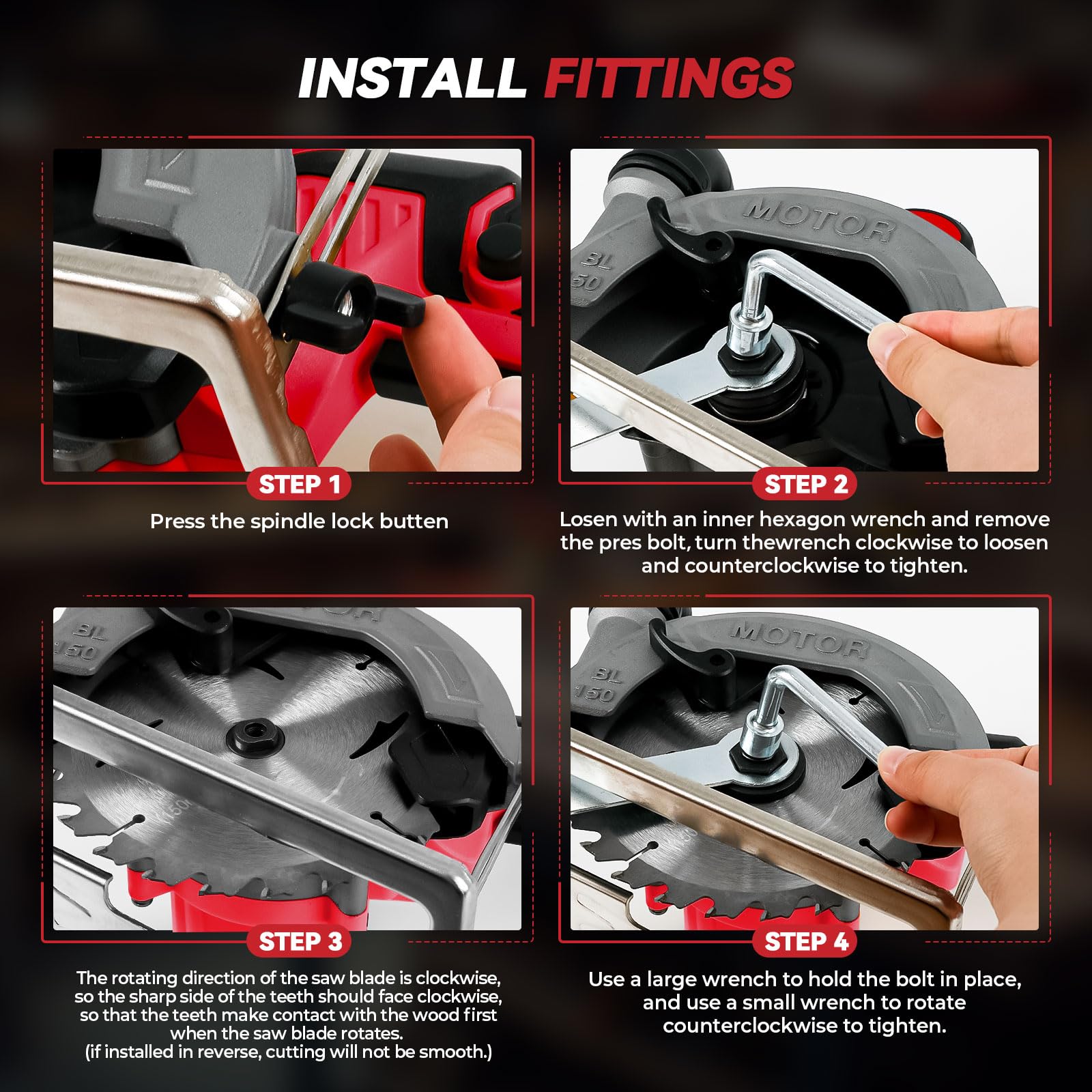 Scie circulaire sans fil de 15,2 cm compatible avec Milwaukee M18, scies circulaires sans balais de 6200 tr/min avec 2 lames de 150 mm, profondeur de coupe 50 mm, biseau de 0 à 45° pour coupe du bois